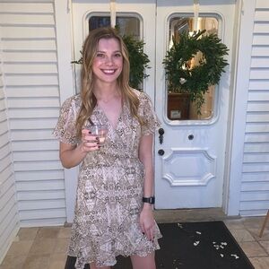 Elegant Lace Beige Dress